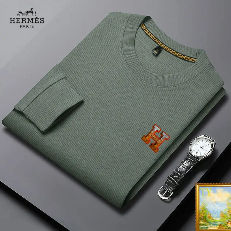 hermes sweatshirt manches longues pour homme s_124b642